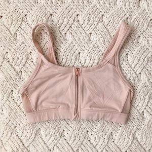 Aerie zip up pink sports bra